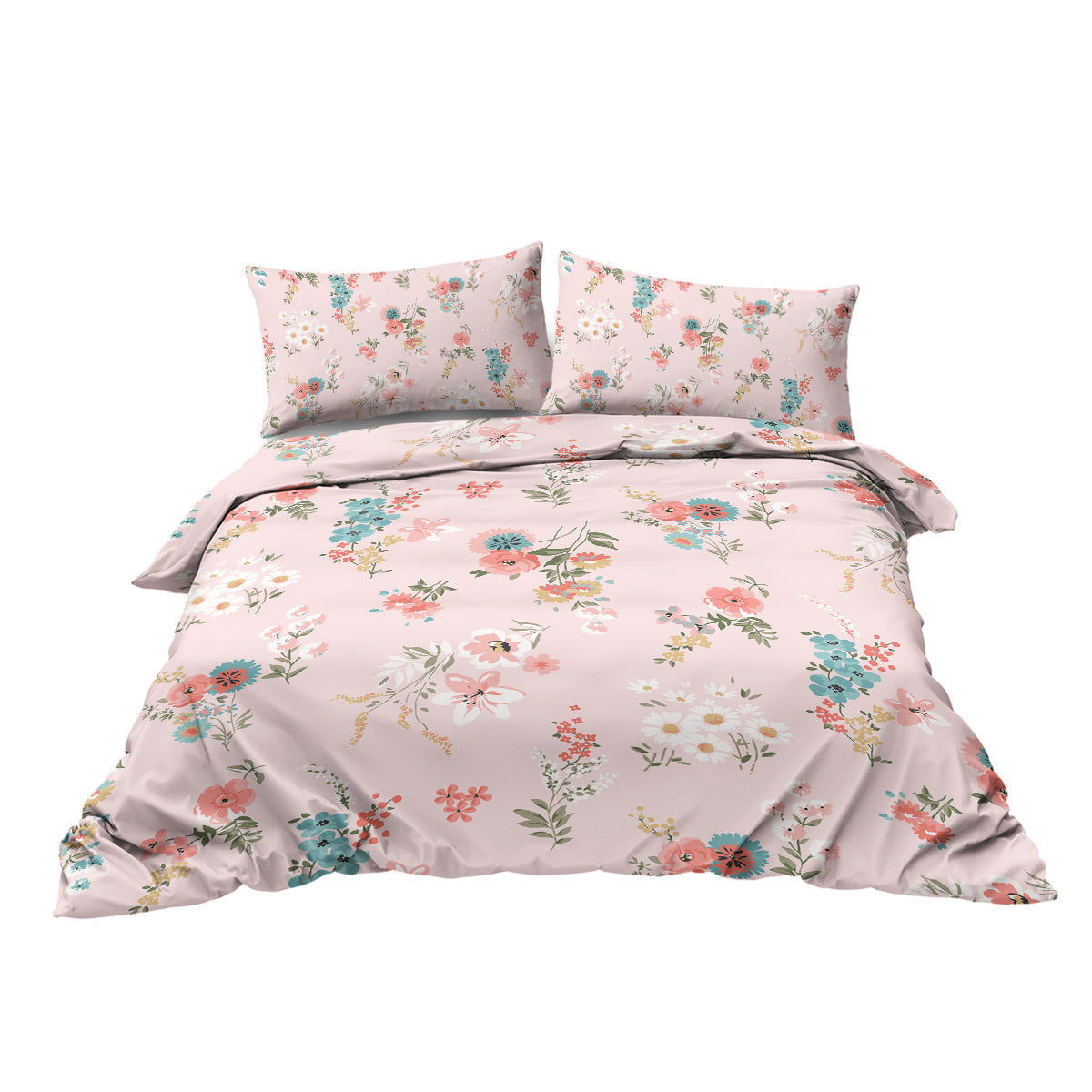 3 Pieces Minimalist And Elegant Floral Series Comfortable Duvet Set With Ultra Soft Bedding Set