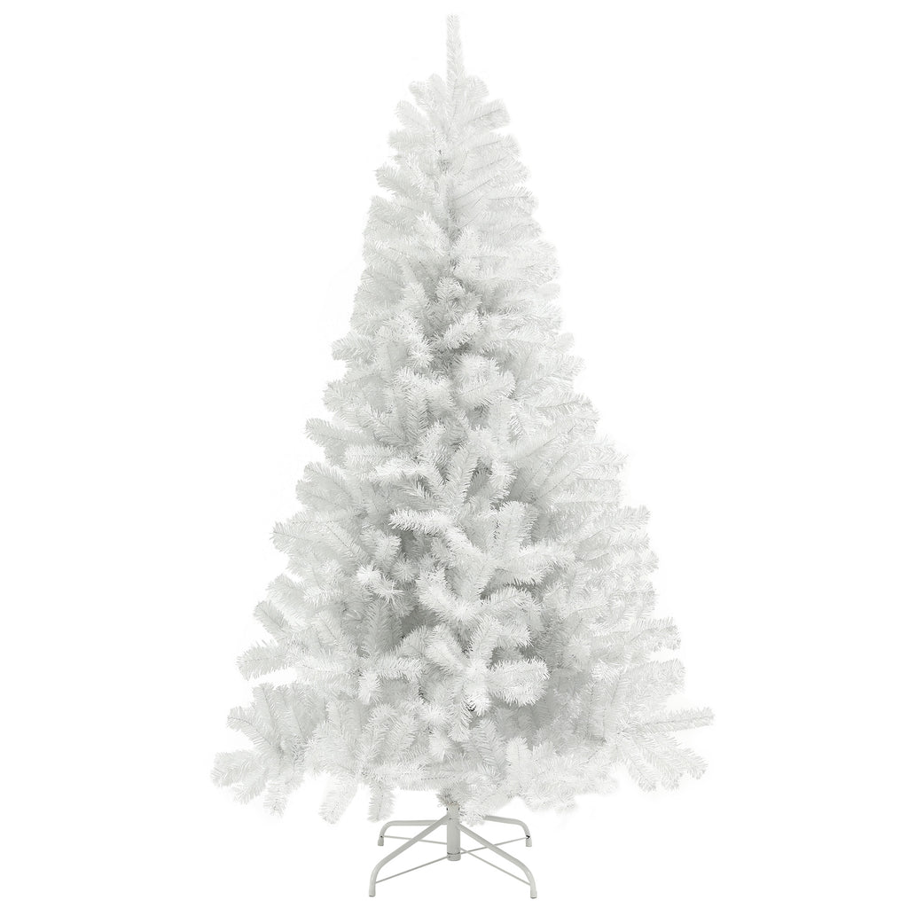 7.5ft Unlit Artificial White Christmas Tree, Holiday Décor with 1346 Branch Tips, Auto Open and Steel Base