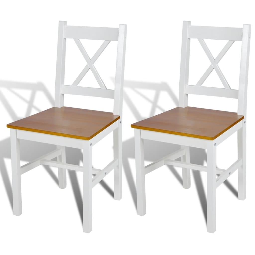 dining chairs, 2 pieces, pine wood;   dining chairs, 4 pieces