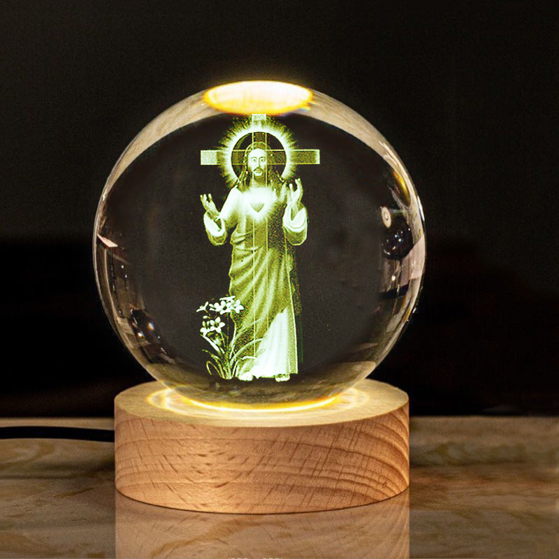 Creative Glow Crystal Cross Church Office Desk Surface Panel Ornaments