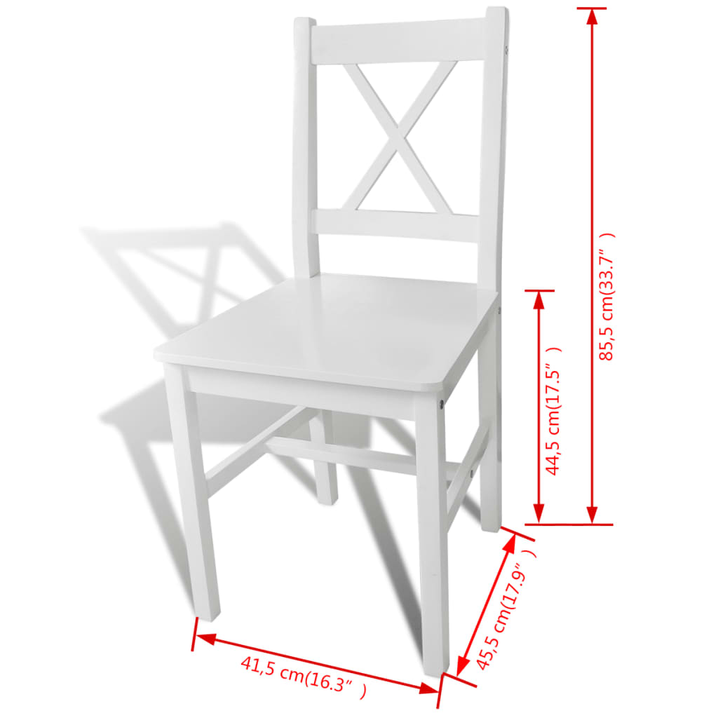dining chairs, 2 pieces, pine wood;   dining chairs, 4 pieces