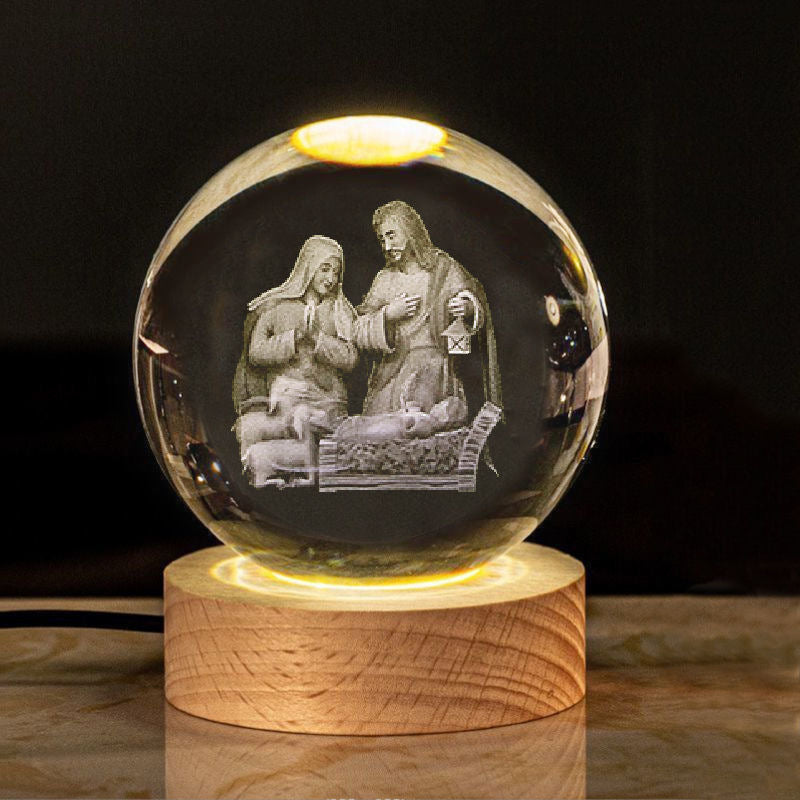 Creative Glow Crystal Cross Church Office Desk Surface Panel Ornaments