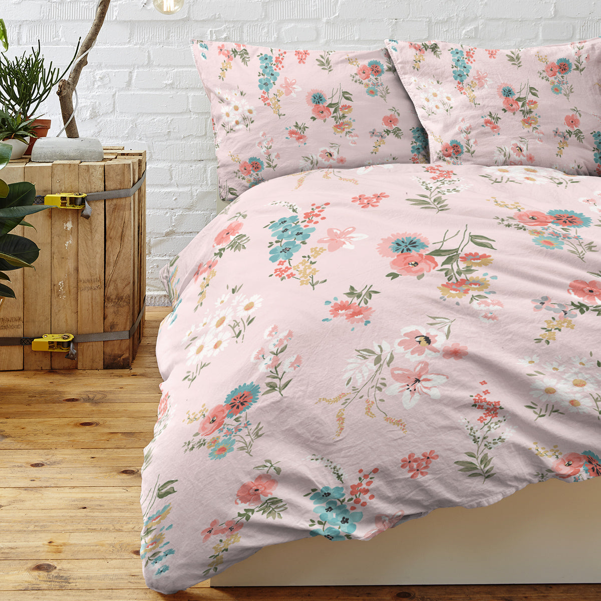3 Pieces Minimalist And Elegant Floral Series Comfortable Duvet Set With Ultra Soft Bedding Set