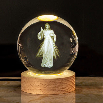 Creative Glow Crystal Cross Church Office Desk Surface Panel Ornaments