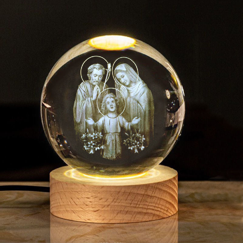 Creative Glow Crystal Cross Church Office Desk Surface Panel Ornaments
