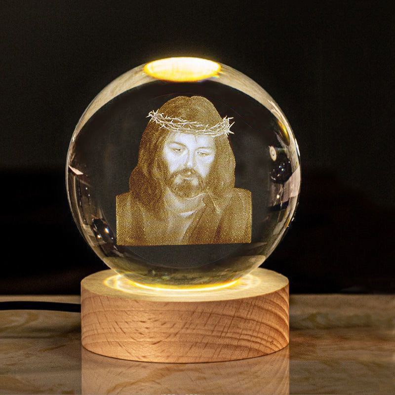Creative Glow Crystal Cross Church Office Desk Surface Panel Ornaments