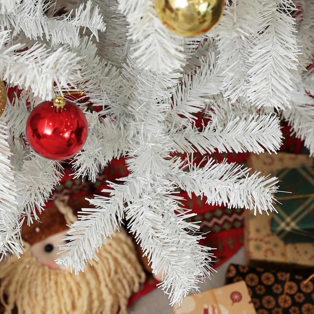 7.5ft Unlit Artificial White Christmas Tree, Holiday Décor with 1346 Branch Tips, Auto Open and Steel Base