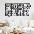 4 Pieces Wall Decoration Metal Flower Minimalist